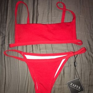 Cheeky, little red bikini!